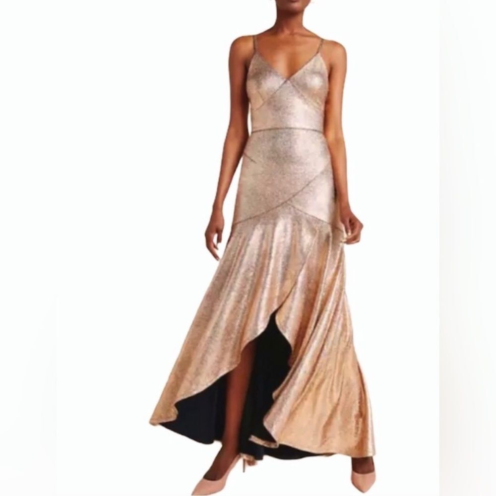 HUTCH ANTHROPOLOGIE‎ Vicky Metallic Snakeskin Maxi Dress NWT